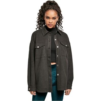 Urban Classics Klassiek overhemd voor dames, antraciet, 3XL Urban Classics Klassiek overhemd voor dames, antraciet, 3XL