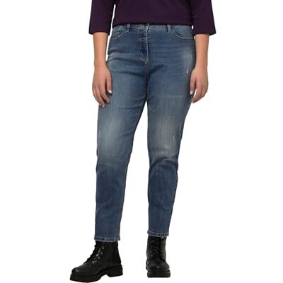 Ulla Popken Dames Thermo, MOM FIT Jeans, Blue Denim, 50-52, Denim Blauw, 50-52 Ulla Popken Dames Thermo, MOM FIT Jeans, Blue Denim, 50-52, Denim Blauw, 50-52