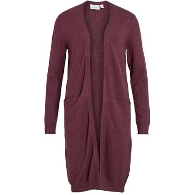 VILA Viril Long L/S Knit Cardigan Noos, Fig, L VILA Viril Long L/S Knit Cardigan Noos, Fig, L