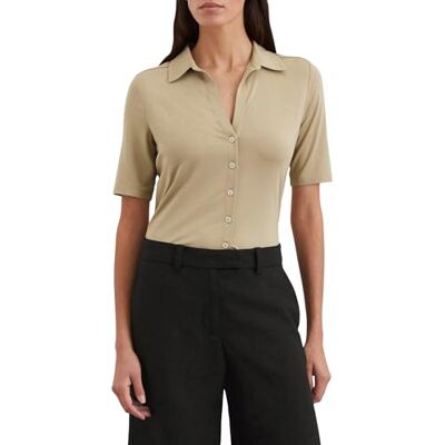 Marc O'Polo Damesblouse met korte mouwen en klassieke kentkraag, regular fit, 723 gr, S Marc O'Polo Damesblouse met korte mouwen en klassieke kentkraag, regular fit, 723 gr, S