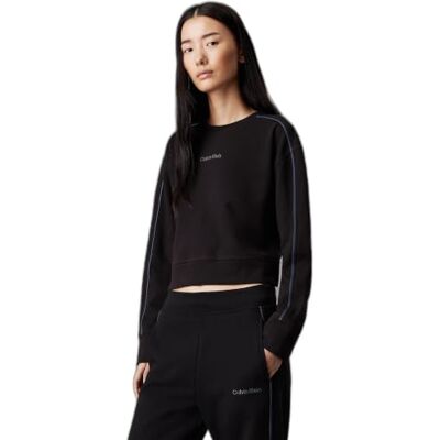 Calvin Dames Crew Pullover 000QS7264E L/S Sweatshirt, Zwart (Zwart), S, Zwart (zwart), S Calvin Dames Crew Pullover 000QS7264E L/S Sweatshirt, Zwart (Zwart), S, Zwart (zwart), S