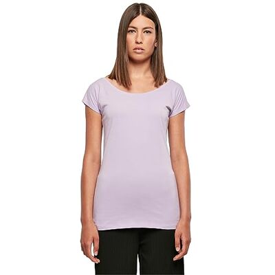 Build Your Brand Dames Wide Neck T-shirt, modieus T-shirt voor vrouwen van katoen verkrijgbaar in vele kleuren, maten XS-5XL, lila (lilac), XS Build Your Brand Dames Wide Neck T-shirt, modieus T-shirt voor vrouwen van katoen verkrijgbaar in vele kleuren, maten XS-5XL, lila (lilac), XS