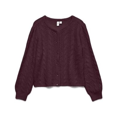 VERO MODA Vmgabrielle Ls O-Neck Cardigan Btq, Winetasting, L VERO MODA Vmgabrielle Ls O-Neck Cardigan Btq, Winetasting, L