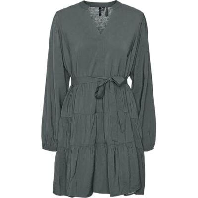 VERO MODA Dames Vmjosie Ls Short Dress WVN Ga Noos Jurk, Balsemgroen, XL VERO MODA Dames Vmjosie Ls Short Dress WVN Ga Noos Jurk, Balsemgroen, XL