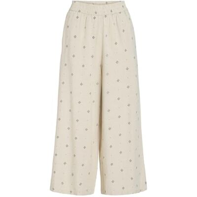 VILA Viprisilla Print H/W Culotte Pants/1, Super Light Natuurlijke Melan, 44 VILA Viprisilla Print H/W Culotte Pants/1, Super Light Natuurlijke Melan, 44
