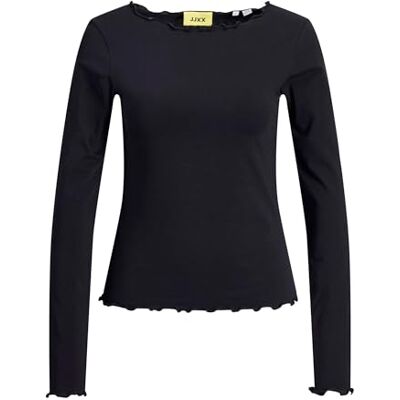 JACK & JONES Jxgigi STR Ls Babylock Tee JRS, zwart, L JACK & JONES Jxgigi STR Ls Babylock Tee JRS, zwart, L