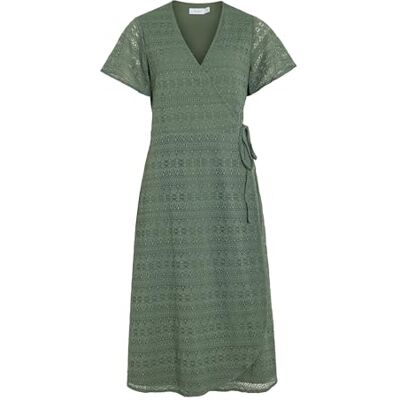 VILA Dames Vichikka S/S Midi Wrap Dress/Ka, Laurel Wreath, M VILA Dames Vichikka S/S Midi Wrap Dress/Ka, Laurel Wreath, M