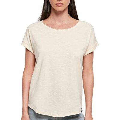 Build Your Brand Dames T-shirt Dames Long Slub Tee, korte mouwen bovendeel voor vrouwen met verlengd rugdeel in zwart of wit, maten XS 5XL, witzand., 4XL Build Your Brand Dames T-shirt Dames Long Slub Tee, korte mouwen bovendeel voor vrouwen met verlengd rugdeel in zwart of wit, maten XS 5XL, witzand., 4XL