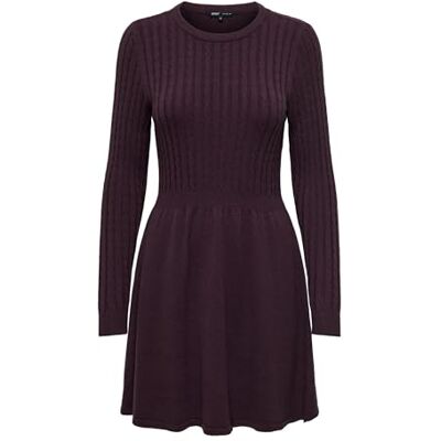 ONLY Dames Gebreide Jurk Lange Mouw Ronde Hals Platte Brei Regular Fit veelzijdig ONLY Dames Gebreide Jurk Lange Mouw Ronde Hals Platte Brei Regular Fit veelzijdig