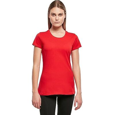 Build Your Brand Dames T-shirt Basic Tee, korte mouwen vrouwen T-shirt met ronde hals van katoen, verkrijgbaar in vele kleuren, maten XS-5XL, Cityred, XS Build Your Brand Dames T-shirt Basic Tee, korte mouwen vrouwen T-shirt met ronde hals van katoen, verkrijgbaar in vele kleuren, maten XS-5XL, Cityred, XS
