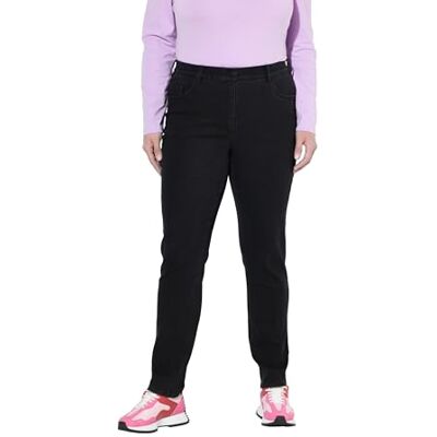 Ulla Popken Damesjeans, Mia Casual Pants, zwart, 32W / 32L Ulla Popken Damesjeans, Mia Casual Pants, zwart, 32W / 32L