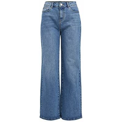 VILA Viwider Dl Hw Wide MBD jeans voor dames, blauw (medium blue denim), 40W x 32L VILA Viwider Dl Hw Wide MBD jeans voor dames, blauw (medium blue denim), 40W x 32L