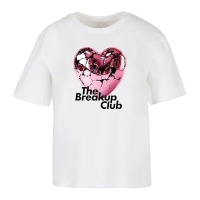 Dames T-shirt The Breakup Club Tee, casual T-shirt met print op de voorkant, oversized fit, maten XS 5XL, wit, 3XL Dames T-shirt The Breakup Club Tee, casual T-shirt met print op de voorkant, oversized fit, maten XS 5XL, wit, 3XL