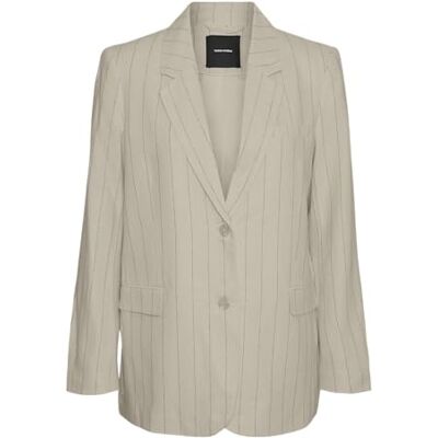VERO MODA Vmmindy Ls Loose Linen Blazer Mix Noos, havermout, 34 VERO MODA Vmmindy Ls Loose Linen Blazer Mix Noos, havermout, 34