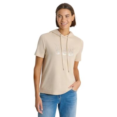 Cecil Hoodie Shirt met tekst Pearl beige L Cecil Hoodie Shirt met tekst Pearl beige L
