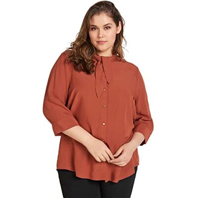 Zizzi dames sija blouse, Mahogany, 42/44 Grote maten Zizzi dames sija blouse, Mahogany, 42/44 Grote maten