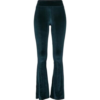 Urban Classics Ladies High Waist Velvet Boot Cut Leggings Leggings petrol XS Urban Classics Ladies High Waist Velvet Boot Cut Leggings Leggings petrol XS