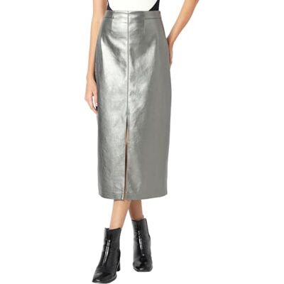 VERO MODA VMCAMILLA Coated MIDI Rok, gunmetal, L VERO MODA VMCAMILLA Coated MIDI Rok, gunmetal, L