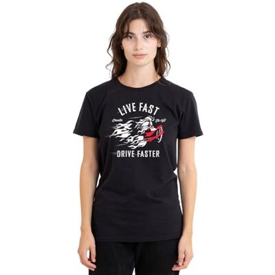 Disney Live Fast, Drive Faster With Cruella De Vil Ladies T Shirt, Black dames T-Shirt Disney Live Fast, Drive Faster With Cruella De Vil Ladies T Shirt, Black dames T-Shirt