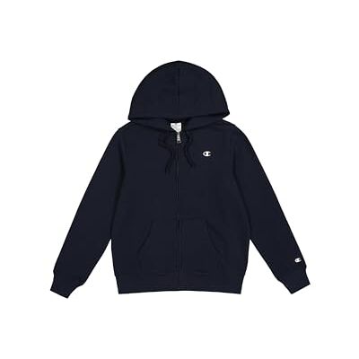 Champion Legacy Basics W-Light Powerblend Fleece Full Zip Sweatshirt met capuchon voor dames, Navy Blauw, S Champion Legacy Basics W-Light Powerblend Fleece Full Zip Sweatshirt met capuchon voor dames, Navy Blauw, S