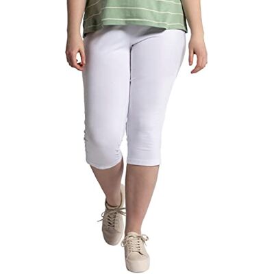 Ulla Popken Dameslegging met kant aan de zijkant, capri-leggings van biologisch katoen, sneeuwwit, 50W / 32L Ulla Popken Dameslegging met kant aan de zijkant, capri-leggings van biologisch katoen, sneeuwwit, 50W / 32L