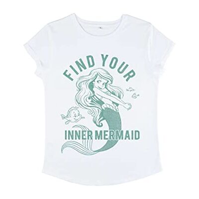 Disney The Little Mermaid Spirit Animal Women's Organic Rolled Sleeve T-shirt dames T-Shirt Disney The Little Mermaid Spirit Animal Women's Organic Rolled Sleeve T-shirt dames T-Shirt