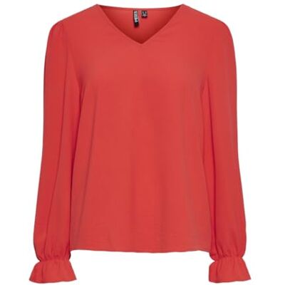 PIECES Pctiffany Ls V-hals Top Noos Bc dames blouse met lange mouwen PIECES Pctiffany Ls V-hals Top Noos Bc dames blouse met lange mouwen