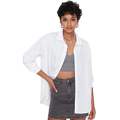 Trendyol 36 Witte Effen Shirt - Shirt Trendyol 36 Witte Effen Shirt - Shirt