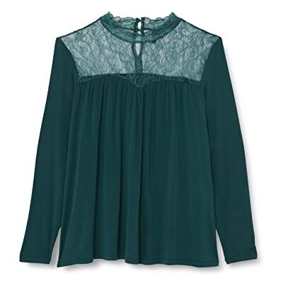 VERO MODA CURVE Vmolivia damesblouse met 3/4 mouwen, ronde blouse, zeemos, S-42/44 VERO MODA CURVE Vmolivia damesblouse met 3/4 mouwen, ronde blouse, zeemos, S-42/44