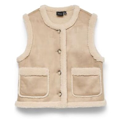 VERO MODA Dames Vmlina Short Teddy Waistcoat Vmlina Short Teddy Waistcoat (1 stuk) VERO MODA Dames Vmlina Short Teddy Waistcoat Vmlina Short Teddy Waistcoat (1 stuk)