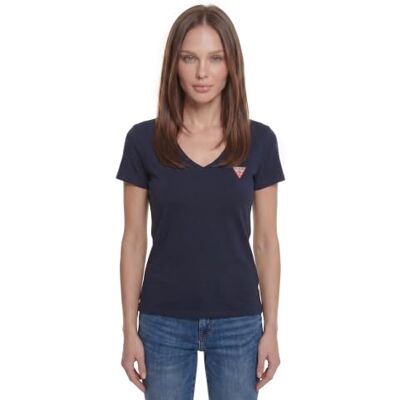 GUESS Dames SS VN MINI Driehoek TEET-SHIRTSSMART BLAUW Maat XS Lengte N GUESS Dames SS VN MINI Driehoek TEET-SHIRTSSMART BLAUW Maat XS Lengte N