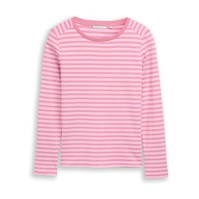 Tom Tailor Denim T-shirt met lange mouwen voor dames, 40011 Tonal Blush Rose Stripe, M Tom Tailor Denim T-shirt met lange mouwen voor dames, 40011 Tonal Blush Rose Stripe, M