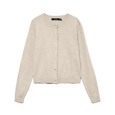 VERO MODA Vmmarina Pointelle Ls O-N Cardigan Boo, berk, L VERO MODA Vmmarina Pointelle Ls O-N Cardigan Boo, berk, L