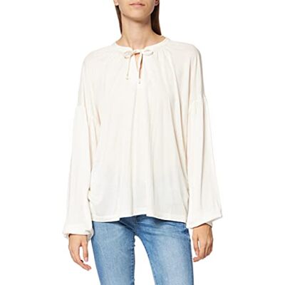 TOM TAILOR mine to five Dames Shirt met lange mouwen van lyocell 1027715, 24019 Soft Powder Beige, L TOM TAILOR mine to five Dames Shirt met lange mouwen van lyocell 1027715, 24019 Soft Powder Beige, L