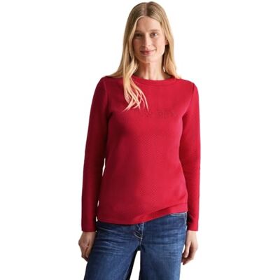 Cecil B322611 dames Structuurshirt met tekst Cecil B322611 dames Structuurshirt met tekst