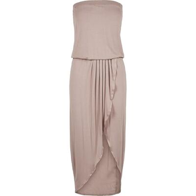 Urban Classics Ladies Viscose Bandeau Dress Lange jurk zwart Urban Classics Ladies Viscose Bandeau Dress Lange jurk zwart