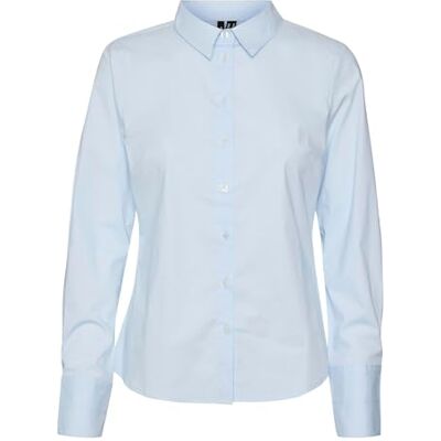 VERO MODA VMANNA LS Fitted Shirt WVN GA NOOS, lichtblauw, S VERO MODA VMANNA LS Fitted Shirt WVN GA NOOS, lichtblauw, S