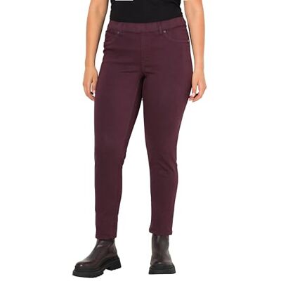 Ulla Popken Sienna, grote maten, grote maten, slip-jeans, smalle pijpen, elastische tailleband, bruin, 40W x 32L Ulla Popken Sienna, grote maten, grote maten, slip-jeans, smalle pijpen, elastische tailleband, bruin, 40W x 32L