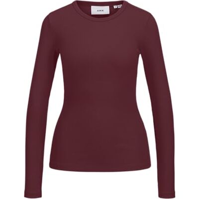 JACK & JONES Jxfreya STR Ls Rib Tee JRS Noos, Cabernet, XS JACK & JONES Jxfreya STR Ls Rib Tee JRS Noos, Cabernet, XS