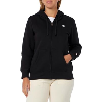 Champion Legacy Basics W-Light Powerblend Fleece Full Zip Hoodie Dames, Zwart, XXL Champion Legacy Basics W-Light Powerblend Fleece Full Zip Hoodie Dames, Zwart, XXL