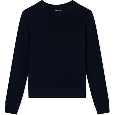 Giorgio Armani Sweatshirt met lange mouwen en ronde kraag aan de voorkant, zwart, M Giorgio Armani Sweatshirt met lange mouwen en ronde kraag aan de voorkant, zwart, M