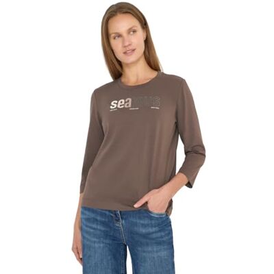 Cecil T-shirt met print op de voorkant, urban taupe, XL Cecil T-shirt met print op de voorkant, urban taupe, XL