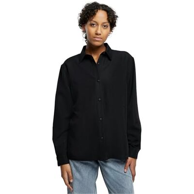 Urban Classics Ladies Oversized Twill Shirt Longsleeve zwart 3XL 68% viscose, 32% polyester Basics Urban Classics Ladies Oversized Twill Shirt Longsleeve zwart 3XL 68% viscose, 32% polyester Basics