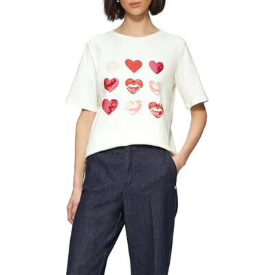s.Oliver BLACK LABEL T-shirt met hart-artwork, 02d4, 36 s.Oliver BLACK LABEL T-shirt met hart-artwork, 02d4, 36