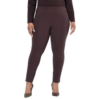 Ulla Popken Sienna Punto-broek voor dames, grote maten, grote maten, plus size, smalle pijpen, elastische tailleband, dennenbruin, 38W / 32L Ulla Popken Sienna Punto-broek voor dames, grote maten, grote maten, plus size, smalle pijpen, elastische tailleband, dennenbruin, 38W / 32L