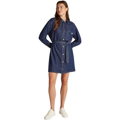 Calvin Jeans Dames riem Tencel Denim Shirt Jurk J20J225008 Andere jurken, Denim (Denim Zwart), S, Denim (Denim Zwart), S Calvin Jeans Dames riem Tencel Denim Shirt Jurk J20J225008 Andere jurken, Denim (Denim Zwart), S, Denim (Denim Zwart), S