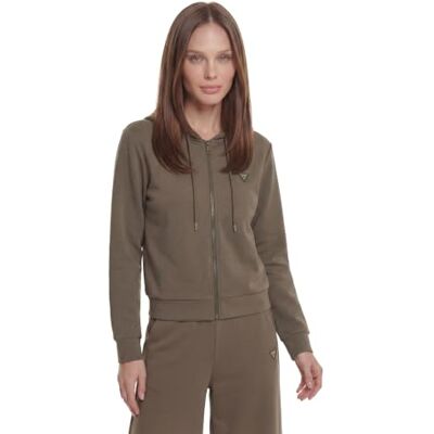 GUESS Dames Olympe Full Zip Hoodie Sweatsh OLYMPE FULL Zip HOODIE SWEATSHIRT (pak van 1), Donker Eik, XS-XL GUESS Dames Olympe Full Zip Hoodie Sweatsh OLYMPE FULL Zip HOODIE SWEATSHIRT (pak van 1), Donker Eik, XS-XL