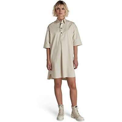 G-STAR RAW shirt dress ss ss jurk dames, beige/kaki (Whitebait A504-1603), S G-STAR RAW shirt dress ss ss jurk dames, beige/kaki (Whitebait A504-1603), S