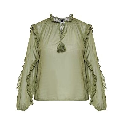 DreiMaster Vintage Katoenen damesblouse, olijfgroen, M, olijfgroen, M DreiMaster Vintage Katoenen damesblouse, olijfgroen, M, olijfgroen, M
