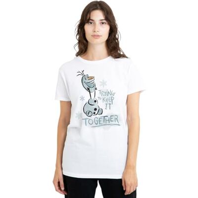 Disney Frozen Olaf Trying To Keep It Together Ladies T Shirt, White dames T-Shirt Disney Frozen Olaf Trying To Keep It Together Ladies T Shirt, White dames T-Shirt